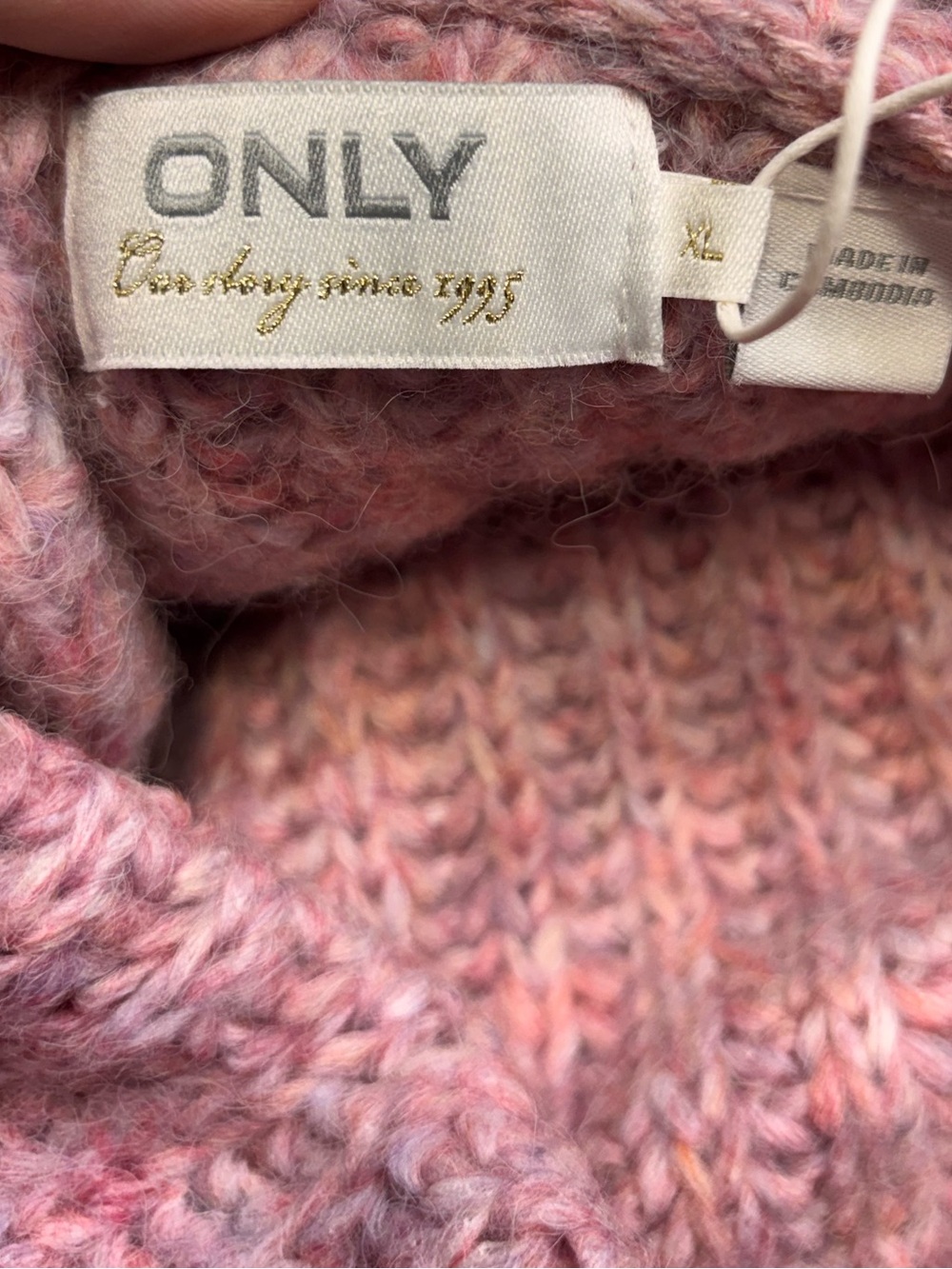Only Ribbed Cowl Turtleneck Sweater in Dusty Rose NWT - Picture 6 of 6